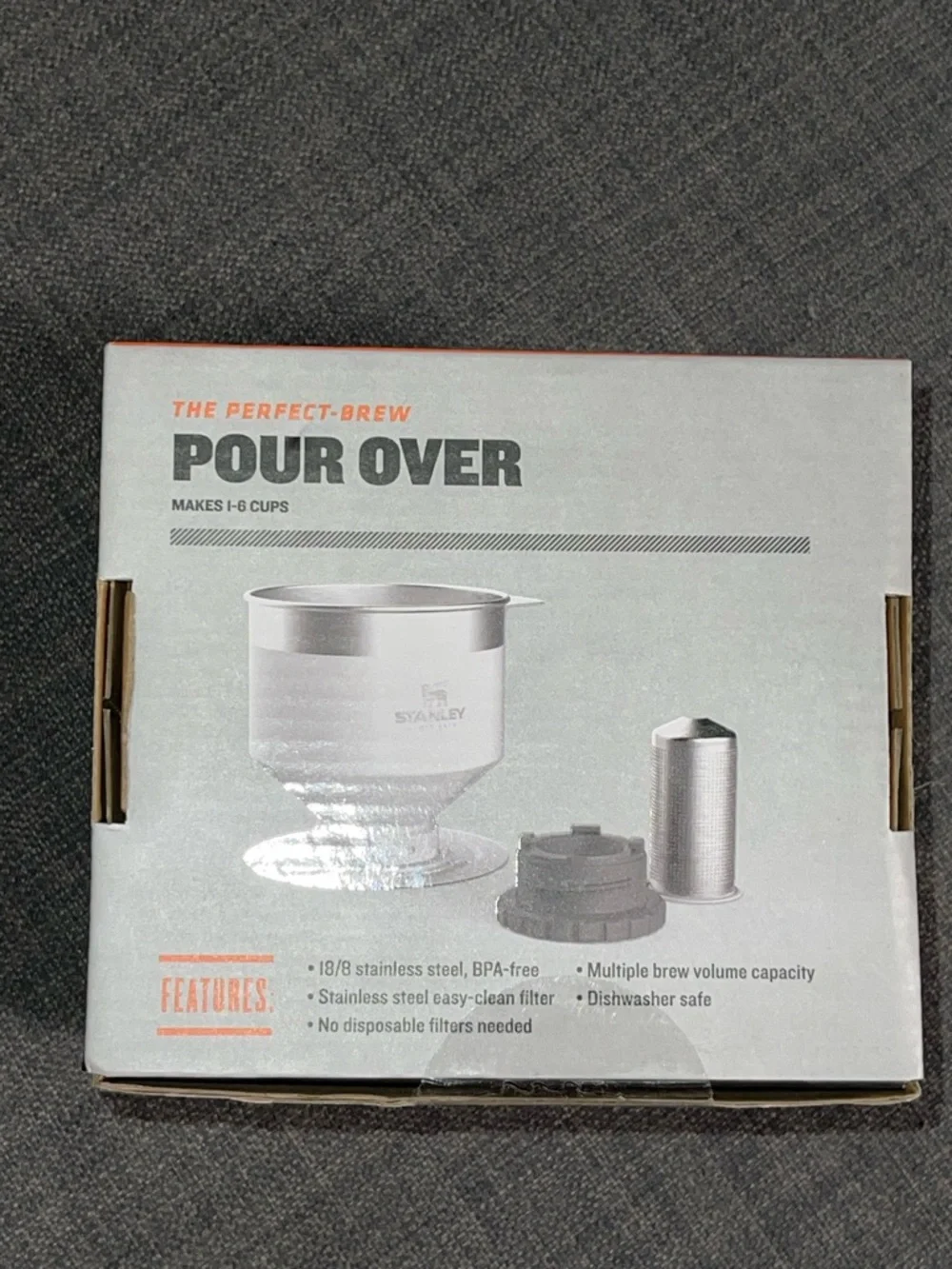 Stanley Pour Over Coffee or Tea Brewer - white & stainless steel - Picture 3 of 5